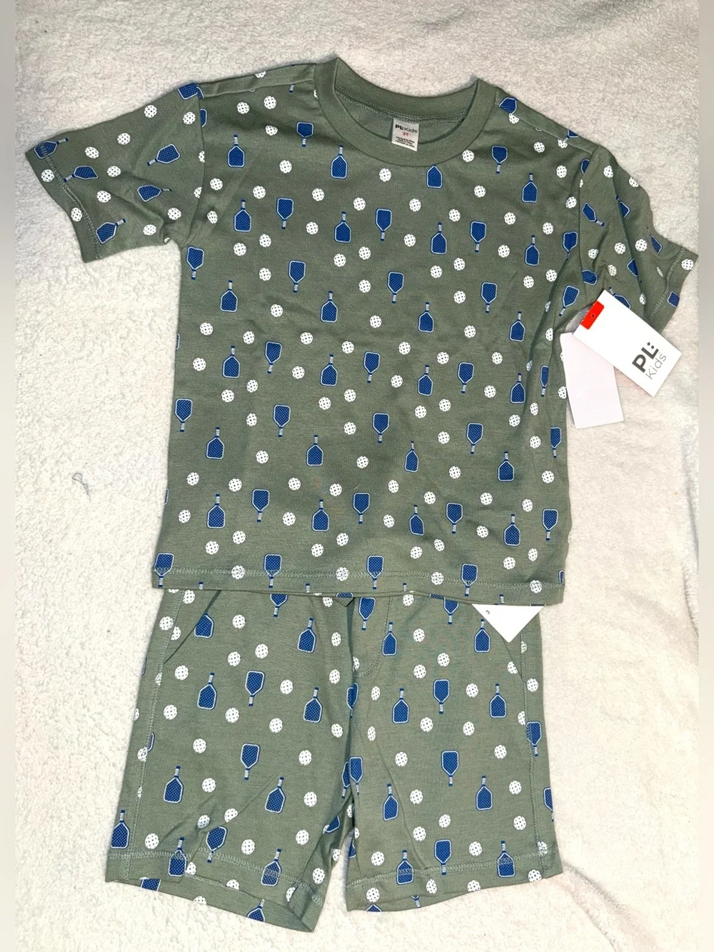 Petit Lem Kids' Pickleball Jersey T-Shirt & Shorts Set, size 3T, NWT
